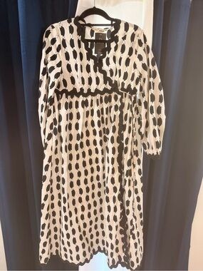 Black & White Polka-Spot Maxi Dress